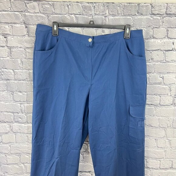 Alfred Dunner Women's Plus Size 18 Blue Cargo Pants Portioned Short NWT - Picture 2 of 7